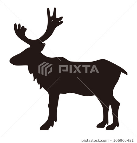 側身馴鹿剪影矢量素材 106903481