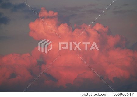 夕陽照亮的積雨雲 106903517