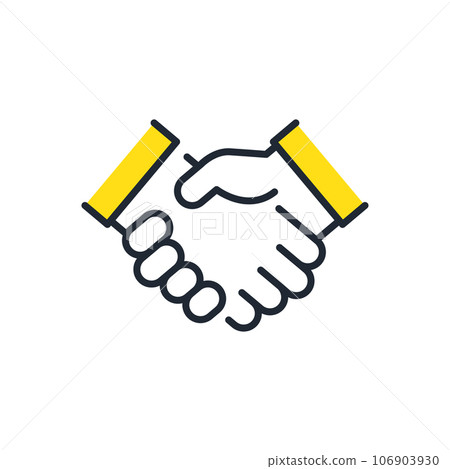Simple vector icon illustration material of businessmen shaking hands Simple vector icon illustration material of businessmen shaking hands 106903930
