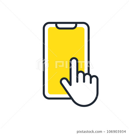 智能手機和手指簡單矢量圖標插畫素材 106903934