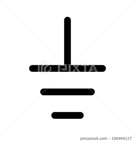 Grounding icon connection electrical ground, grounding protection against electric shock Grounding icon connection electrical ground, grounding protection against electric shock 106904227