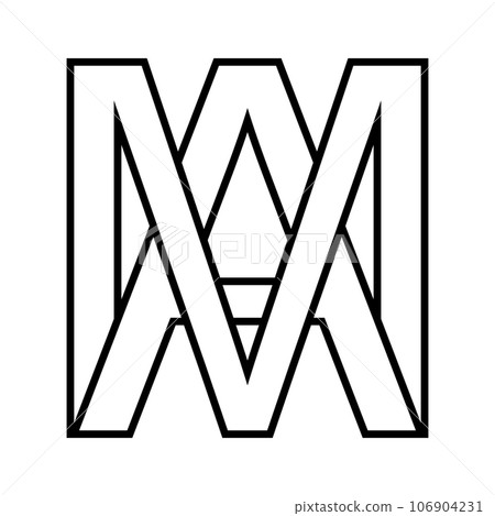 Logo sign ma am icon double letters logotype m a Logo sign ma am icon double letters logotype m a 106904231