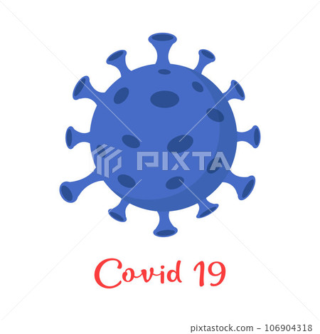 Coronavirus Cells or Bacteria Molecule. Virus COVID-19 Cell in Spherical Shape with Long Antennas. Vector flat Illustration on white background. Coronavirus Cells or Bacteria Molecule. Virus COVID-19 Cell in Spherical Shape with Long Antennas. Vector flat Illustration on white background. 106904318