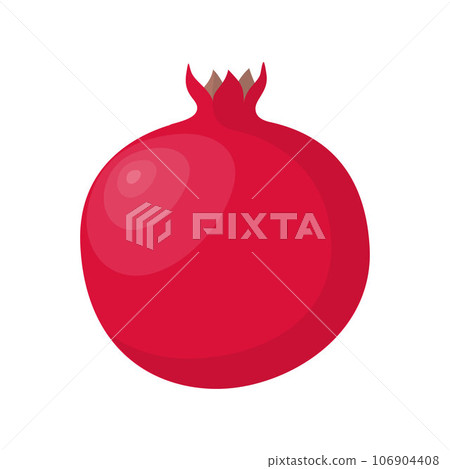 Pomegranate. Red fruit on white background. Vector illustration. 106904408