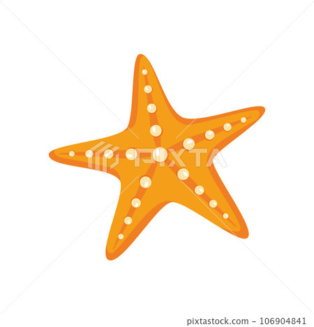 Starfish in flat style. Marine icon in cartoon style. Summer vector illustration 106904841