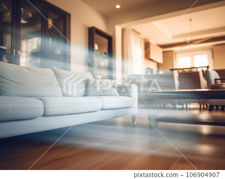 Blurred modern living room interior with stylish sofa and wooden lamp for captivating backgrounds. Blurred modern living room interior with stylish sofa and wooden lamp for captivating backgrounds. 106904907