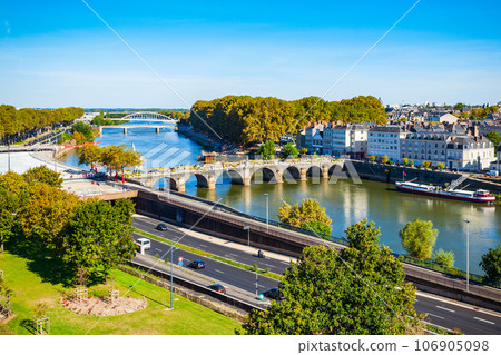 Angers aerial panoramic view, France 106905098