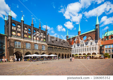 Town Hall Rathaus in Lubeck 106905352