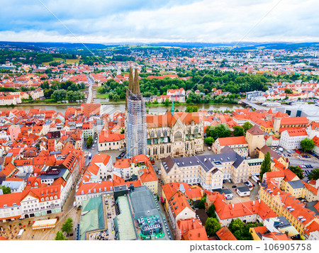 Regensburg city aerial panoramic view, Germany 106905758