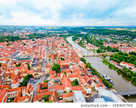 Regensburg city aerial panoramic view, Germany 106905760