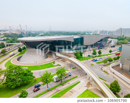 BMW Welt aerial panoramic view, Munich BMW Welt aerial panoramic view, Munich 106905790