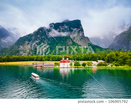 St. Bartholomew church at Konigssee Lake St. Bartholomew church at Konigssee Lake 106905792