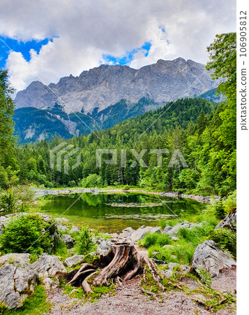Eibsee lake in Bavaria, Germany Eibsee lake in Bavaria, Germany 106905812