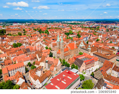 Nuremberg old town aerial panoramic view 106905840