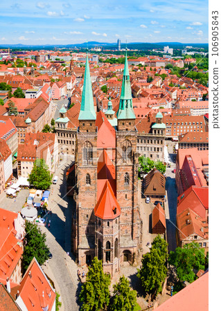 Nuremberg old town aerial panoramic view 106905843