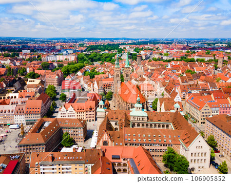 Nuremberg old town aerial panoramic view 106905852