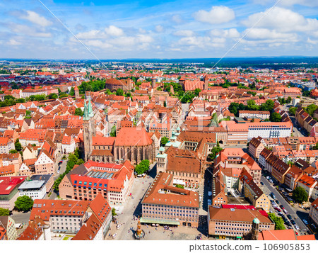 Nuremberg old town aerial panoramic view 106905853