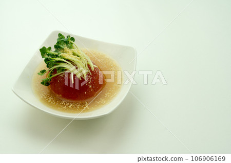 Cold appetizer of whole tomatoes Cold appetizer of whole tomatoes 106906169