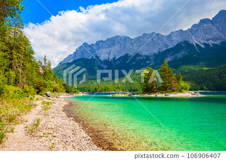 Eibsee lake in Bavaria, Germany Eibsee lake in Bavaria, Germany 106906407
