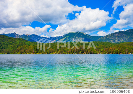 Eibsee lake in Bavaria, Germany Eibsee lake in Bavaria, Germany 106906408