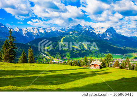 Zugspitze, Alpspitze Alps mountains in Bavaria, Germany Zugspitze, Alpspitze Alps mountains in Bavaria, Germany 106906415