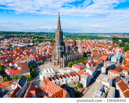 Ulm Minster Church aerial panoramic view, Germany Ulm Minster Church aerial panoramic view, Germany 106906448