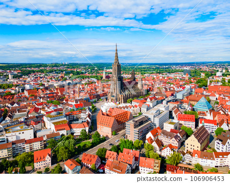 Ulm Minster Church aerial panoramic view, Germany Ulm Minster Church aerial panoramic view, Germany 106906453