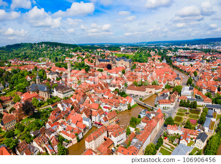 Bamberg old town aerial panoramic view 106906456