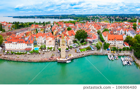 Lindau aerial panoramic view in Bavaria, Germany 106906480