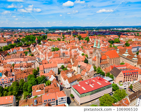 Nuremberg old town aerial panoramic view 106906510