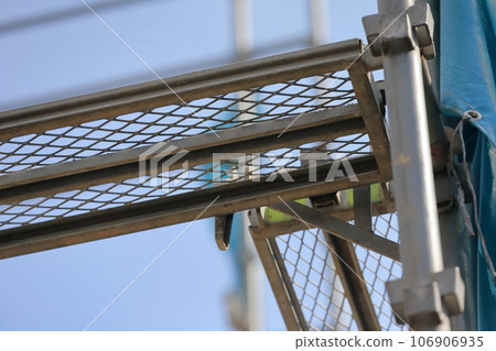 Image of preliminary scaffolding for newly built detached house Image of preliminary scaffolding for newly built detached house 106906935