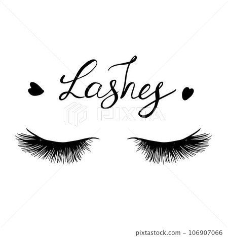 Eye with long eyelashes, vector illustration Eye with long eyelashes, vector illustration 106907066