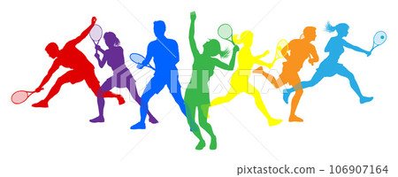 Silhouette Tennis Players Silhouettes Concept Silhouette Tennis Players Silhouettes Concept 106907164