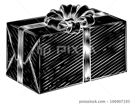 Christmas Gift Birthday Vintage Present Box Bow 106907193