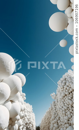 many soft white balls on blue sky background, minimalistic wallpaper, neural network generated picture many soft white balls on blue sky background, minimalistic wallpaper, neural network generated picture 106907196