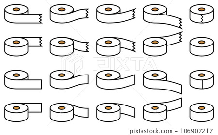 Vector illustration set of monochrome tape Vector illustration set of monochrome tape 106907217