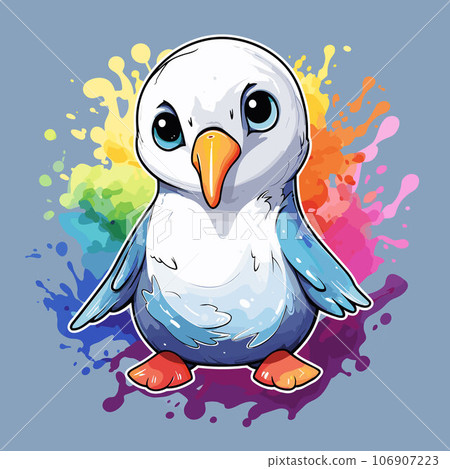 Albatross tshirt design graphic, cute happy kawaii style 106907223