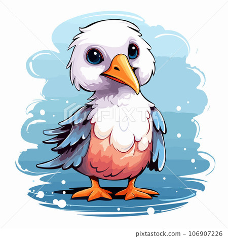 Albatross tshirt design graphic, cute happy kawaii style Albatross tshirt design graphic, cute happy kawaii style 106907226