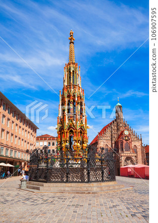 Schoener Brunnen fountain in Nuremberg, Germany 106907595