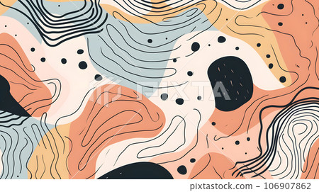 AI drawn flat design abstract doodle pattern, neural network generated image 106907862