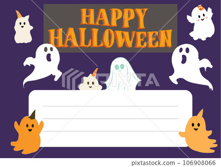 Halloween Ghost Postcard 01 [Canva/AI illustration] 106908066