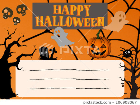 Halloween Jack-o-lantern postcard 01 [Canva/AI illustration] 106908067