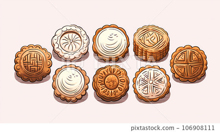 Hand drawn cartoon delicious mooncake illustration Hand drawn cartoon delicious mooncake illustration 106908111