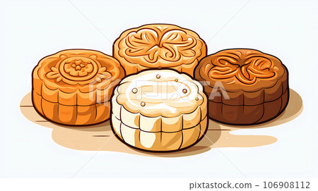 Hand drawn cartoon delicious mooncake illustration Hand drawn cartoon delicious mooncake illustration 106908112