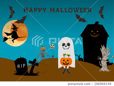Halloween Ghost Postcard 06 [Canva/AI illustration] 106908144