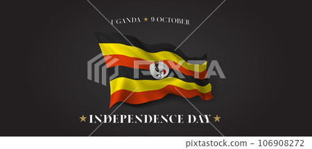 Uganda independence day vector banner, greeting card. 106908272
