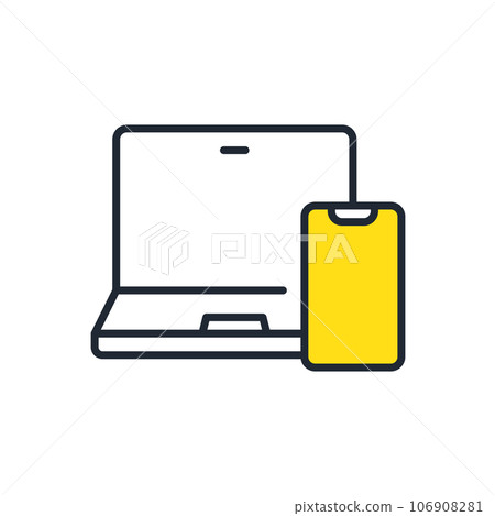 筆記本電腦和智能手機簡單矢量圖標插畫素材 106908281