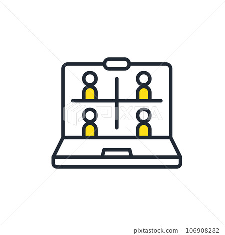 Online meeting simple vector icon illustration material 106908282