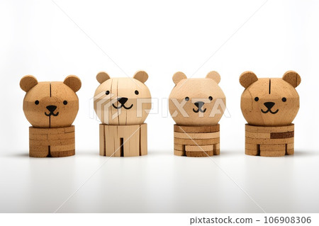 Cute animal icons made of cork (3D tiger pictograph) Cute animal icons made of cork (3D tiger pictograph) 106908306