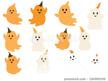 Halloween material Ghost MixVol.01 [Canva/AI illustration] 106908399
